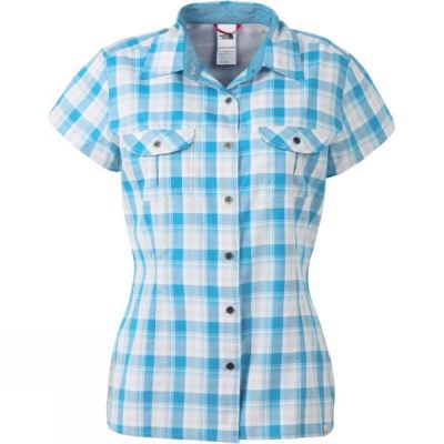 Camisa The North Face Manga Corta Rincon Woven Mujer Azules - Chile IYH742960